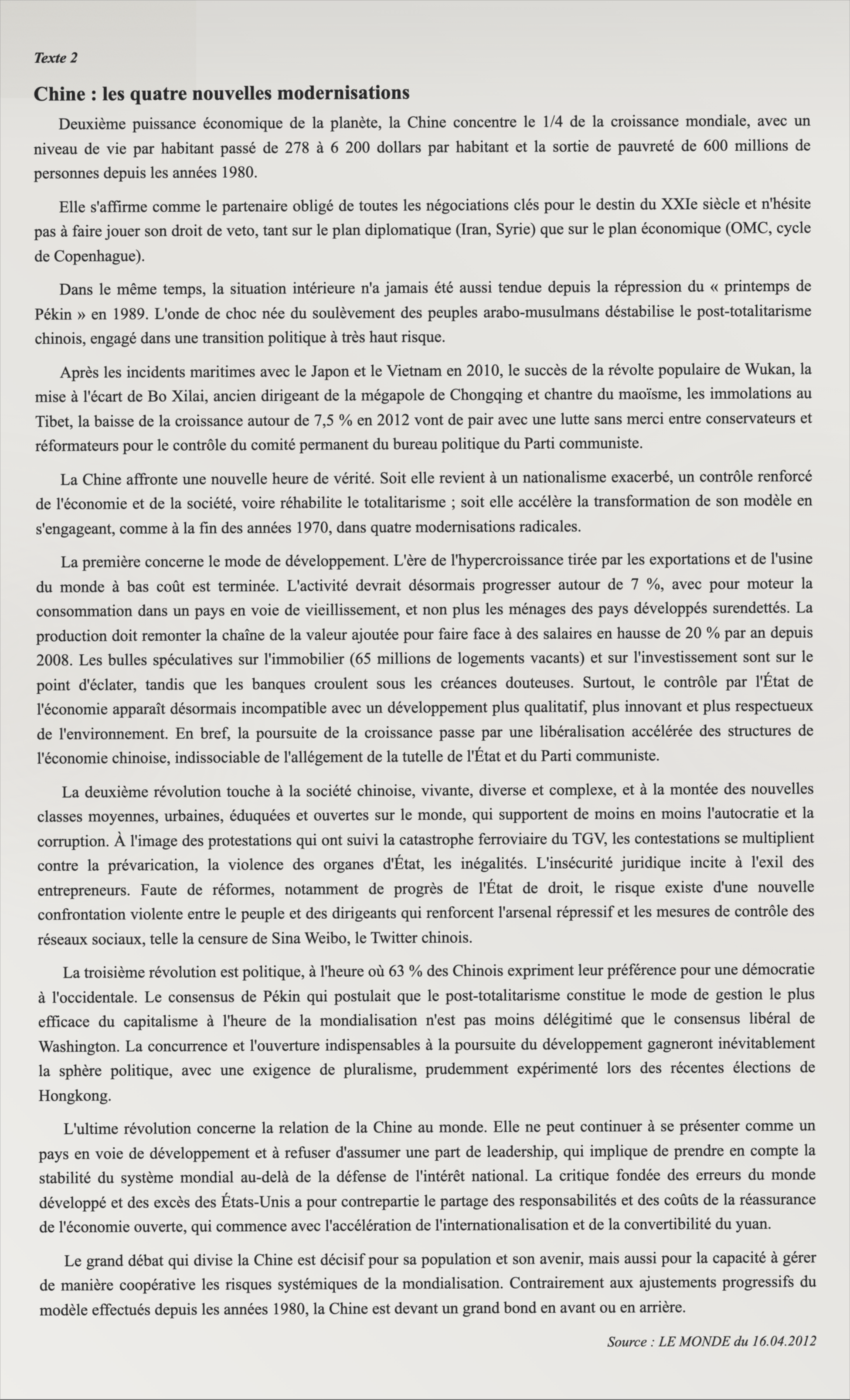 Texte 2 de mémorisation — TAFEM 2012